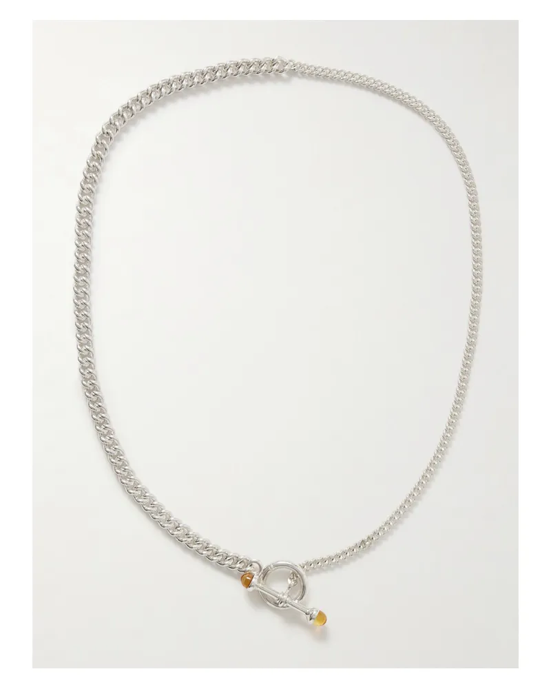 Loren Stewart Scout Barbell Sterling Silver Citrine Necklace Silver