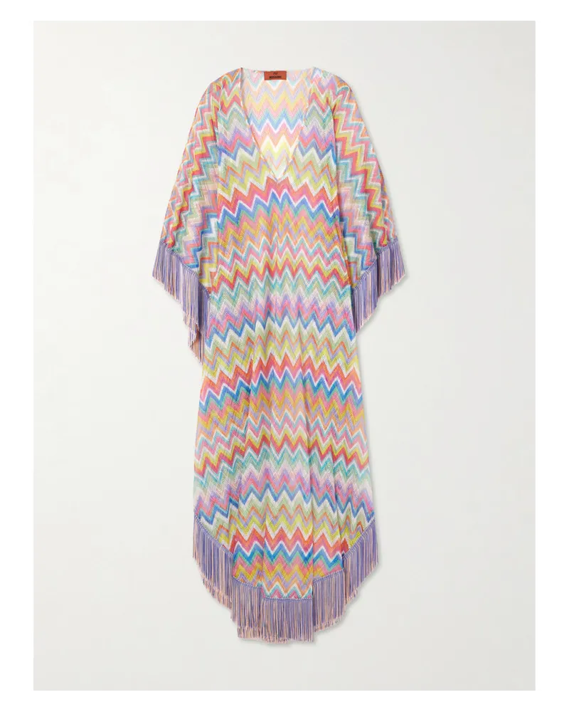 Missoni Kaftan aus Gestreiftem Häkelstrick Mehrfarbig