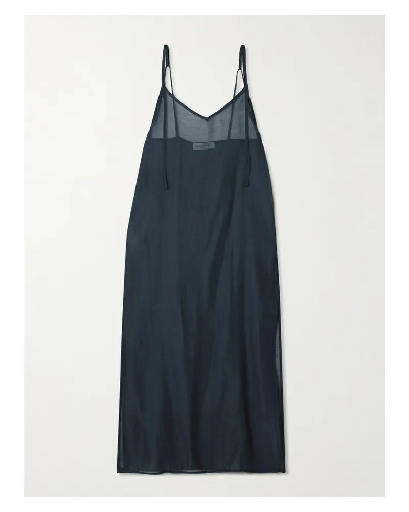 FRANKIE Shop Madeline Midikleid Aus Voile - Blau Blau