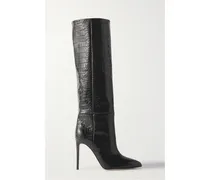 Paris Texas Kniehohe Stiefel aus Leder Schwarz