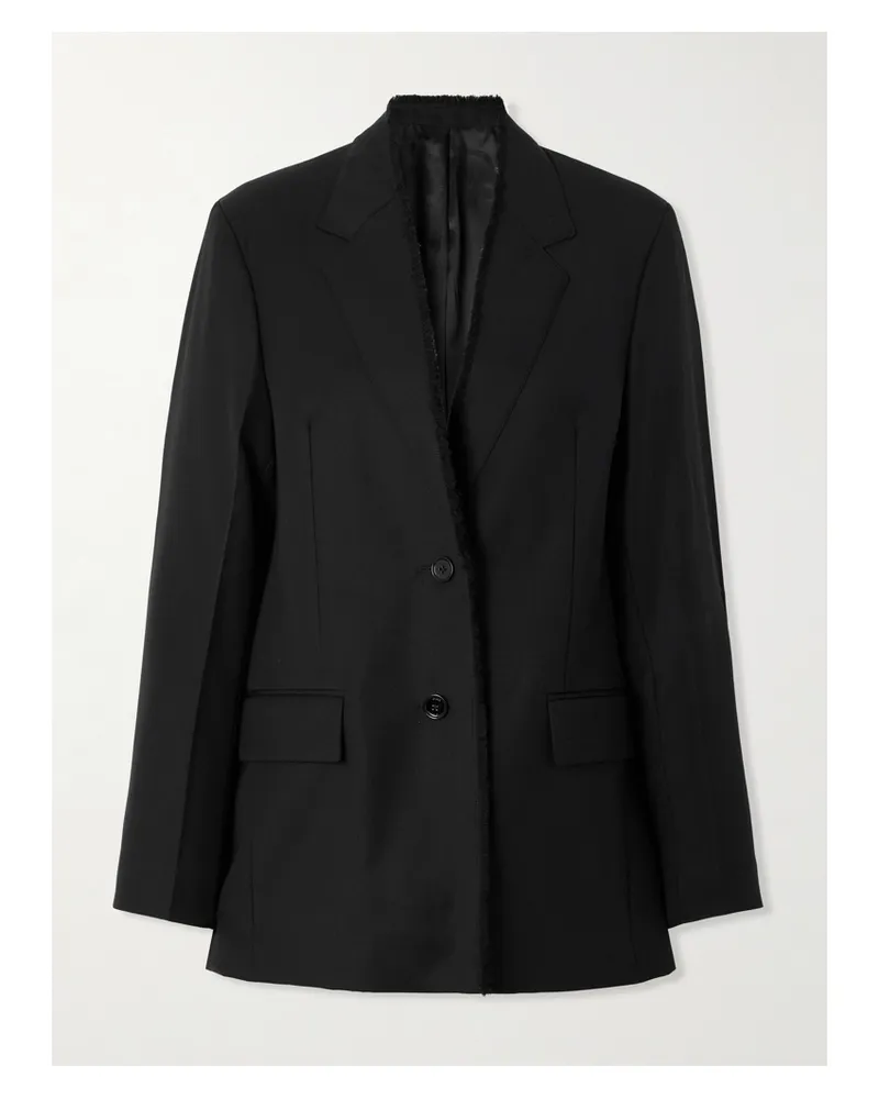 Totême Oversized-blazer Aus Wolle Mit Fransen - Schwarz Schwarz