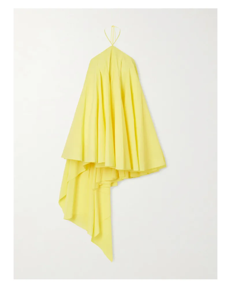 Jacquemus Courte Asymmetrisches Neckholder-kleid Aus Krepon Aus Einer Baumwollmischung - Gelb Gelb