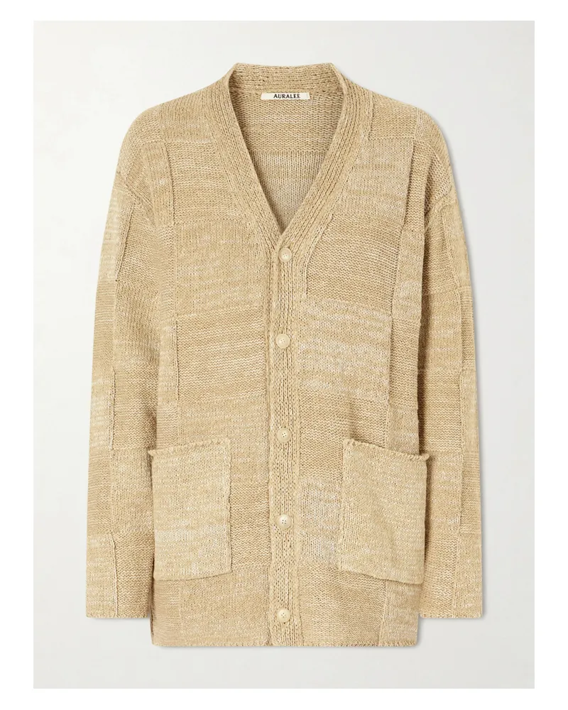 AURALEE Cotton And Linen-blend Cardigan - Brown Brown