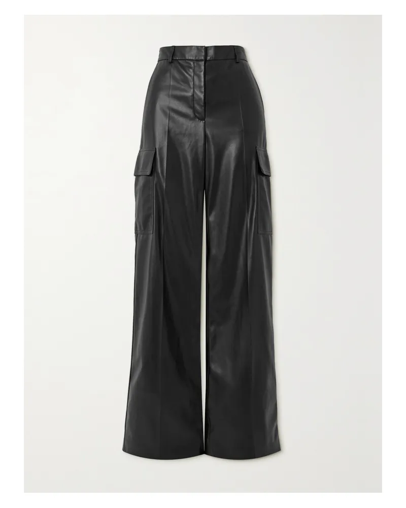Stella McCartney Cargohose Mit Weitem Bein Aus Kunstleder - Schwarz Schwarz