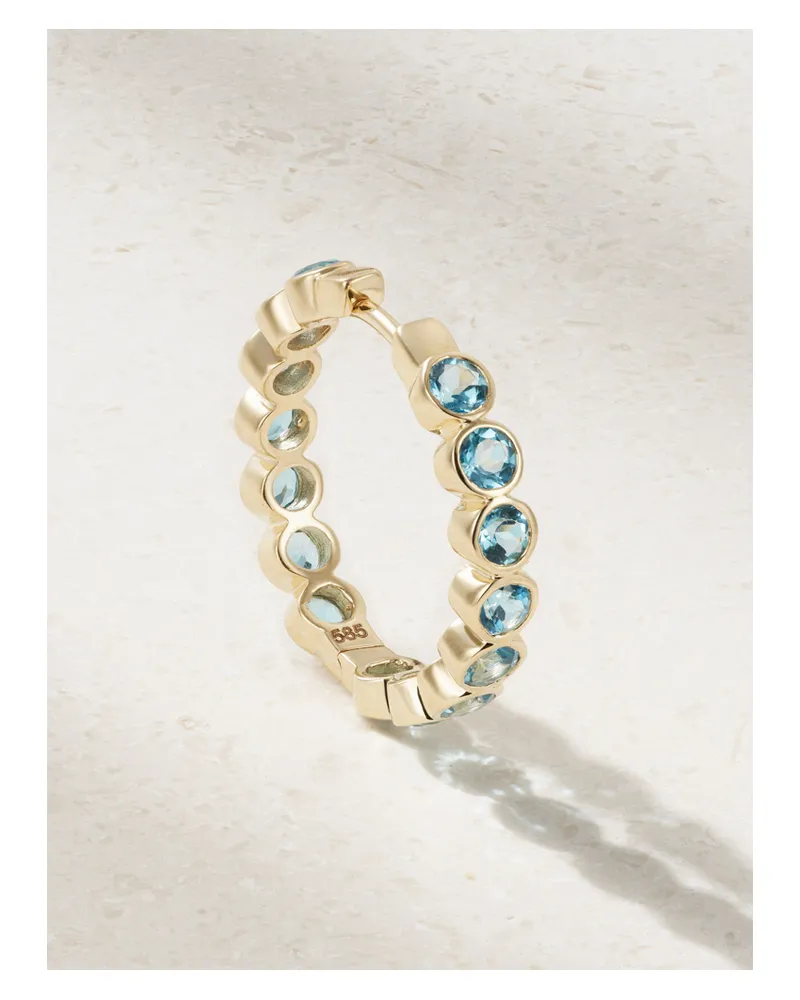 42 Suns Einzelne Creole Aus 14 Karat Gold Mit Synthetischen Topasen - Blau Blau