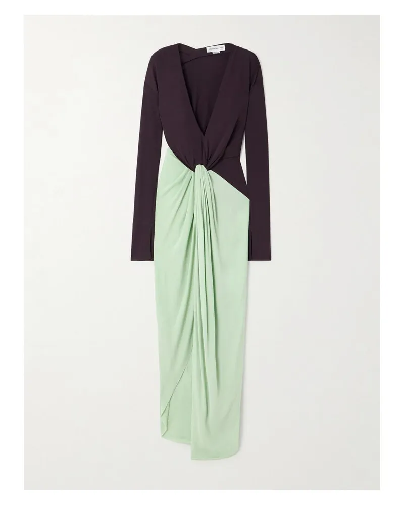 Victoria Beckham Zweifarbige Robe Aus Jersey Mit Raffungen Und Twist-detail - Lila Lila
