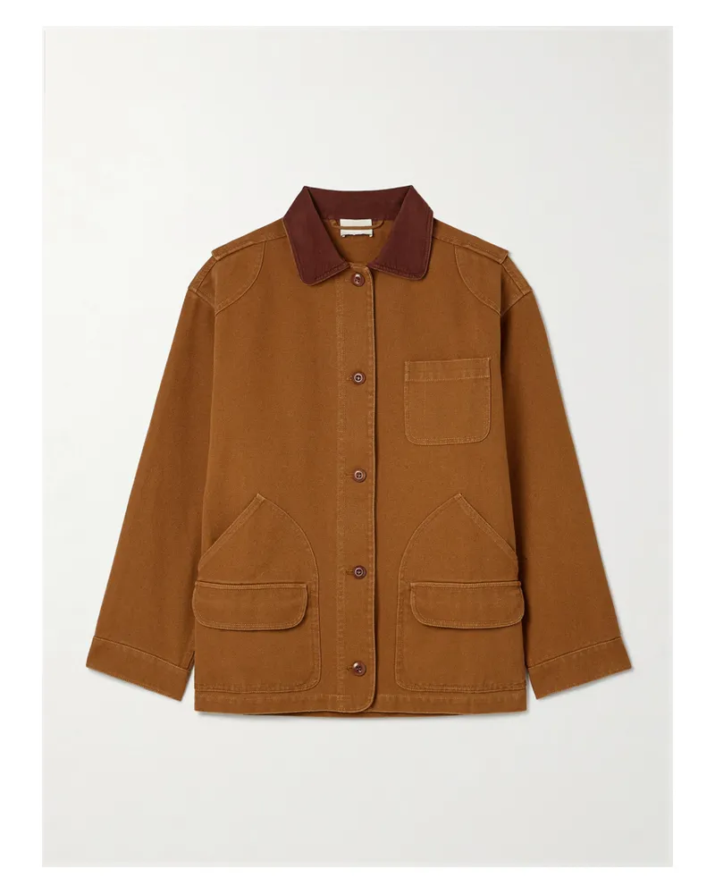 DÔEN Pascual Corduroy-trimmed Cotton-canvas Jacket - Brown Brown
