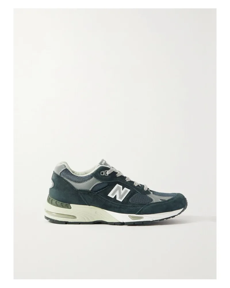 New Balance Miuk 991 Sneakers Aus Veloursleder, Leder Und Mesh - Blau Blau