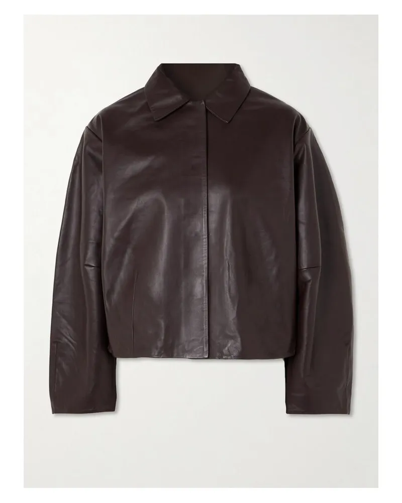St. Agni Cocoon Lederjacke - Braun Braun