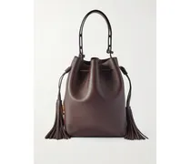 So Seau Schultertasche Aus Leder Mit Troddeln - Braun