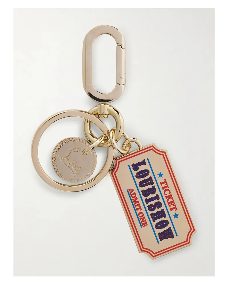 Christian Louboutin Goldfarbener Schlüsselanhänger Mit Emaille Gold