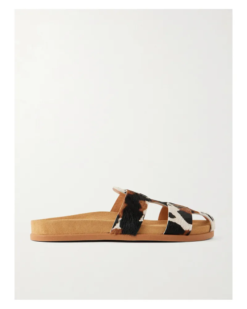 Ancient Greek Sandals Skafi Cow-print Calf Hair Sandals - Brown Brown