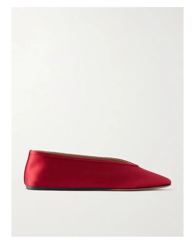 Le Monde Béryl Luna Satin Ballet Flats - Red Red