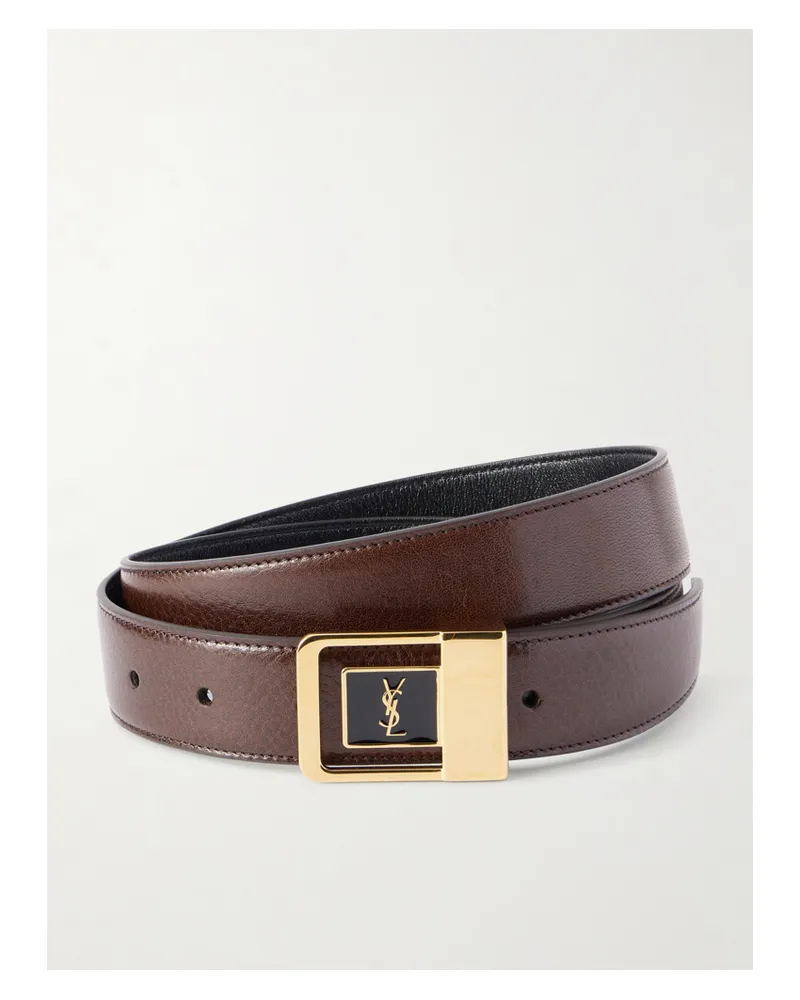 Saint Laurent La 66 Gürtel Aus Leder - Braun Braun