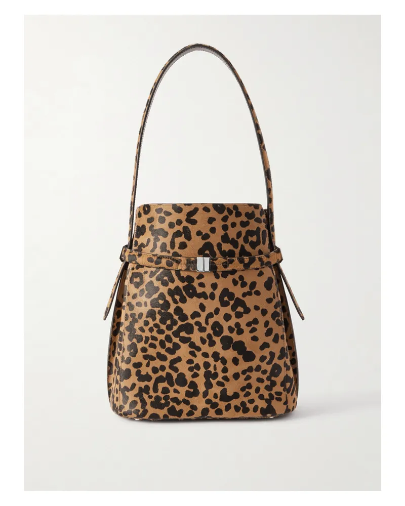 Totême Belted Leopard-print Cow Hair Tote - Animal print Animal