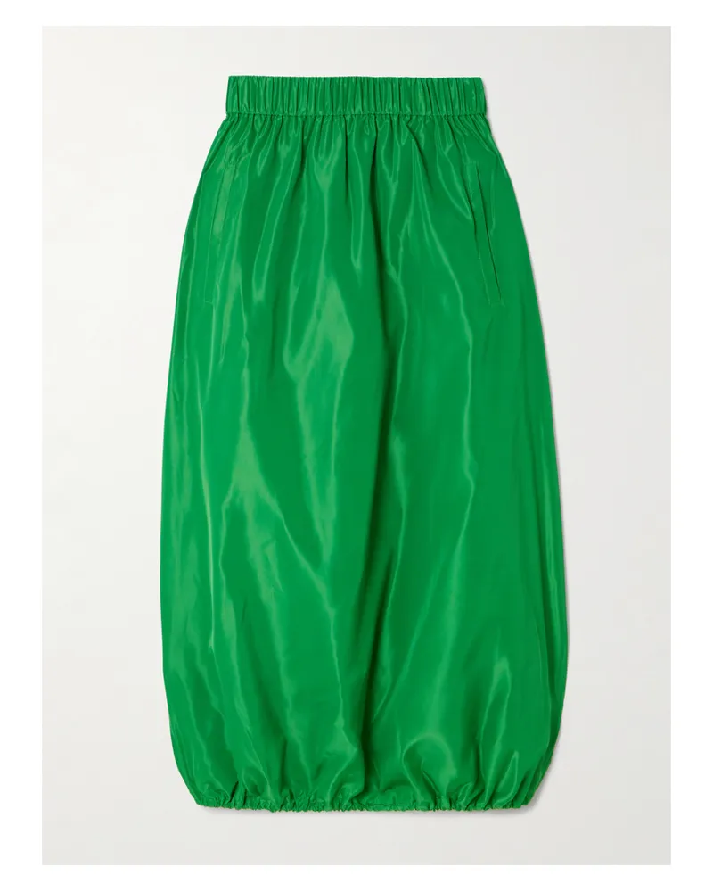 tibi Midirock Aus Shell Mit Raffung - Grün Grün
