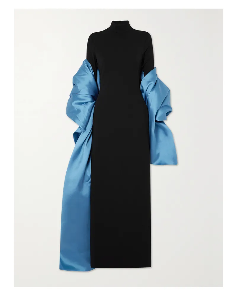 Solace London Lyana Maxikleid Aus Glänzendem Twill Und Stretch-crêpe - Schwarz Schwarz