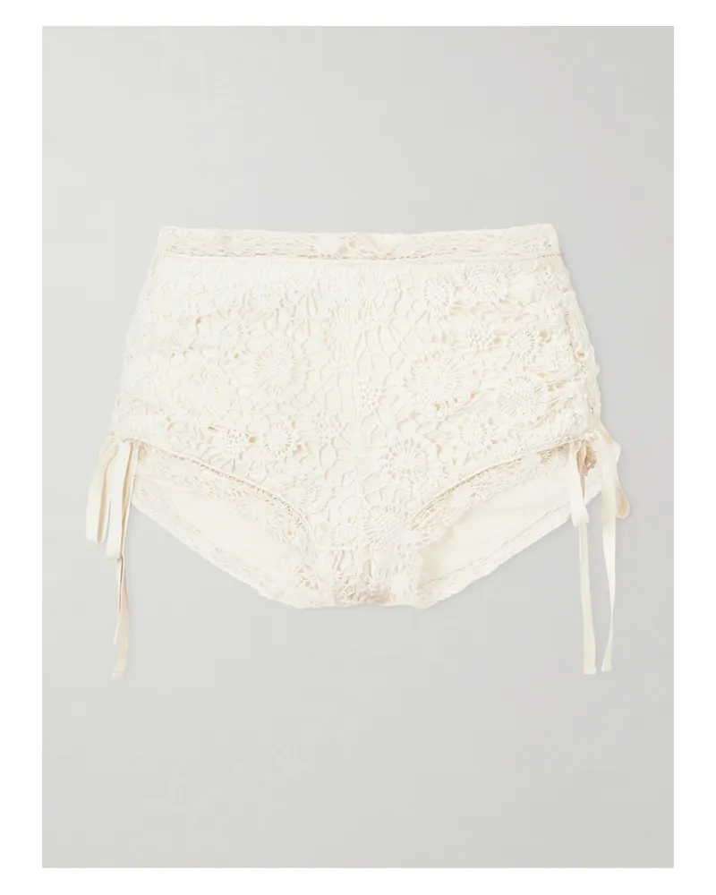 Isabel Marant Crocheted Cotton Shorts - White White