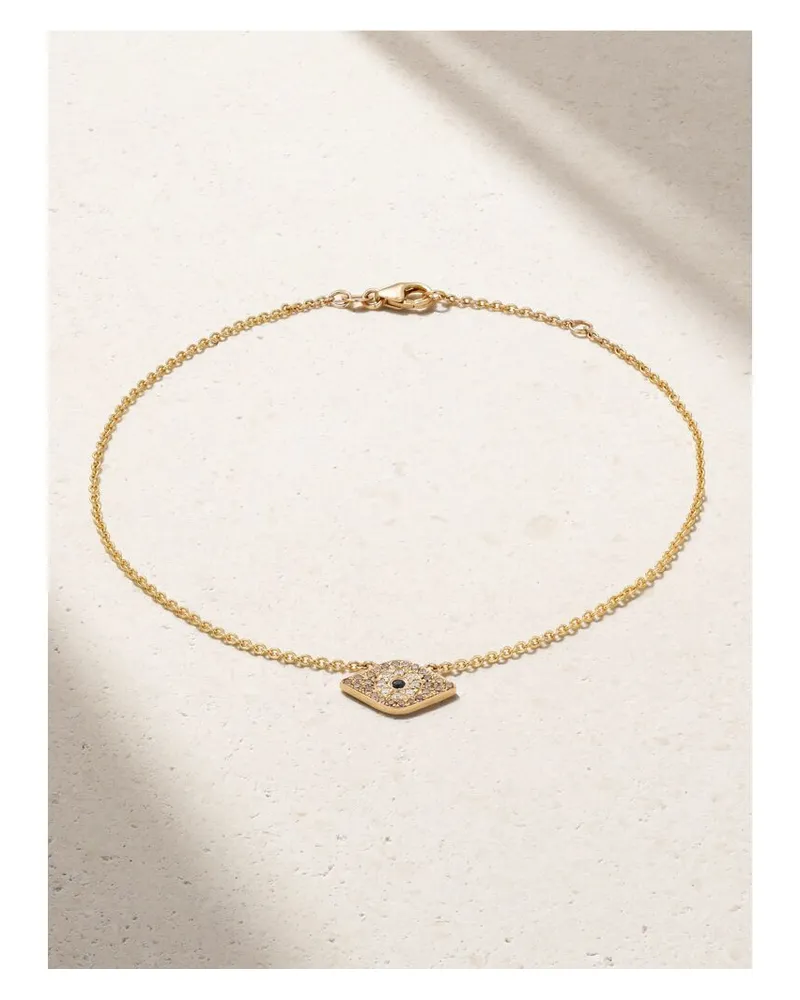 Diane Kordas Evil Eye Fußkettchen Aus 14 Karat Gold Mit Diamanten Gold
