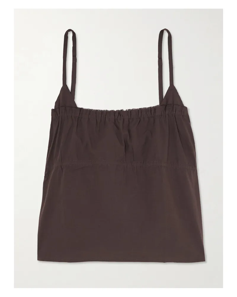 Deiji Studios Tri Frayed Organic Cotton Camisole - Brown Brown