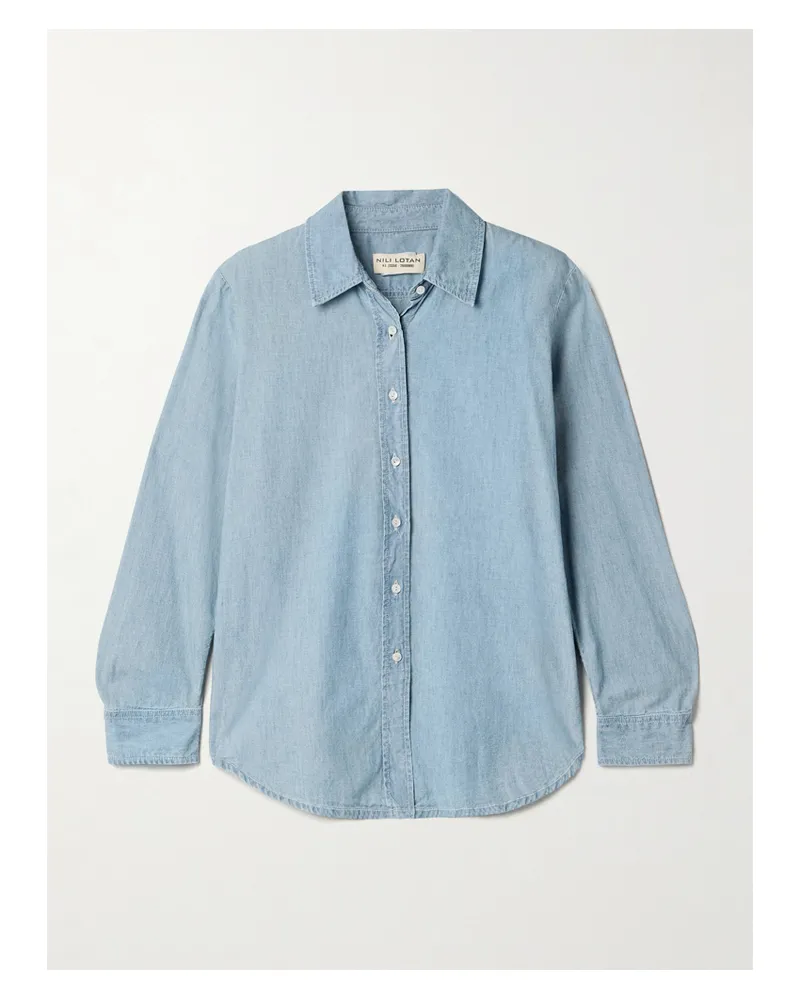 Nili Lotan Monti Hemd Aus Baumwoll-chambray - Blau Blau
