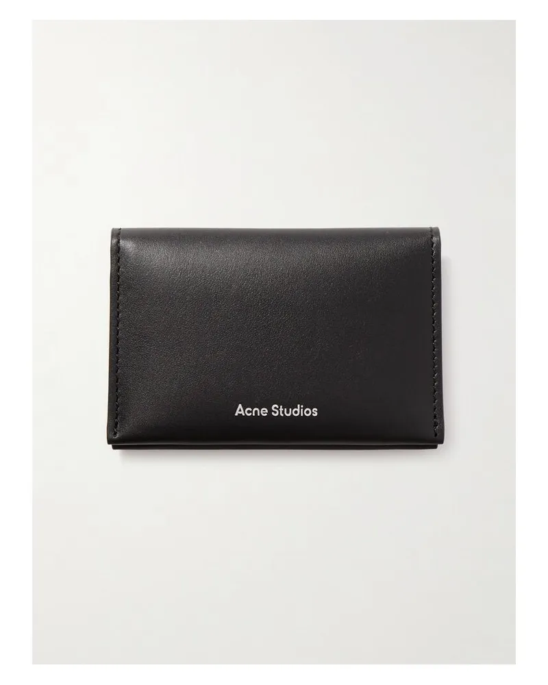 Acne Studios Portemonnaie Aus Leder Mit Print - Schwarz Schwarz