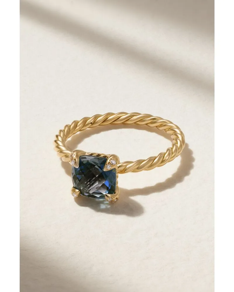 David Yurman Chatelaine Ring Aus 18 Karat Gold Mit Topas Und Diamanten Gold