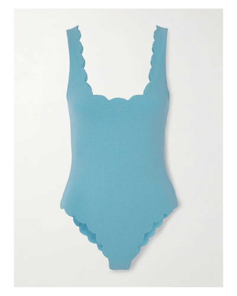 Marysia Palm Springs Badeanzug Aus Seersucker Mit Wellenkanten - Blau Blau