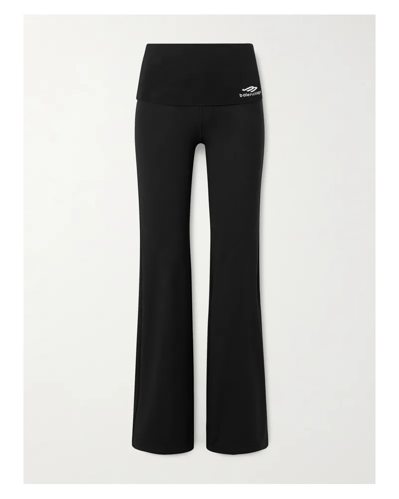 Balenciaga Ausgestellte Leggings Aus Jersey Mit Stickerei - Schwarz Schwarz