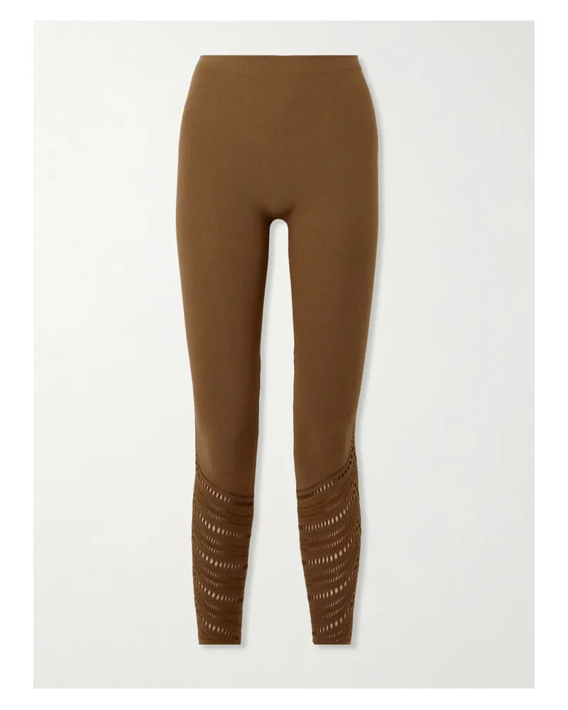 Wolford Leggings Aus Einer Wollmischung Mit Perforationen - Braun Braun