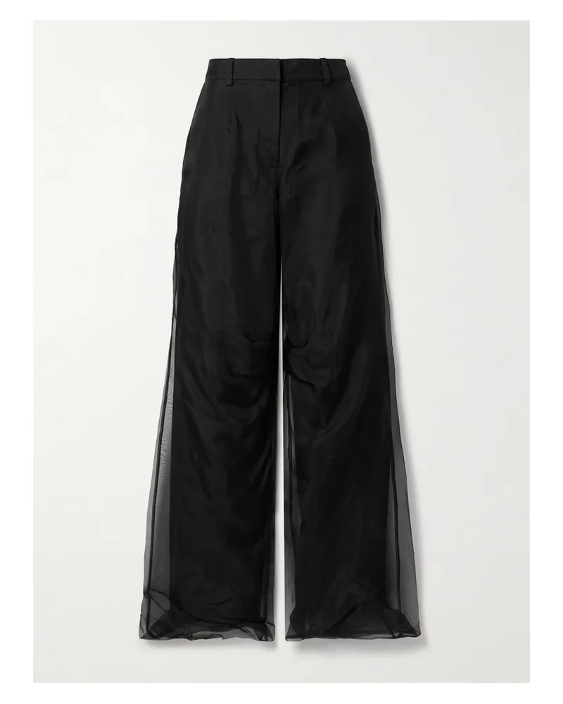 Christopher Esber Iconica Duo Mehrlagige Hose Mit Weitem Bein Aus Seidenorganza Und Woll-twill - Schwarz Schwarz
