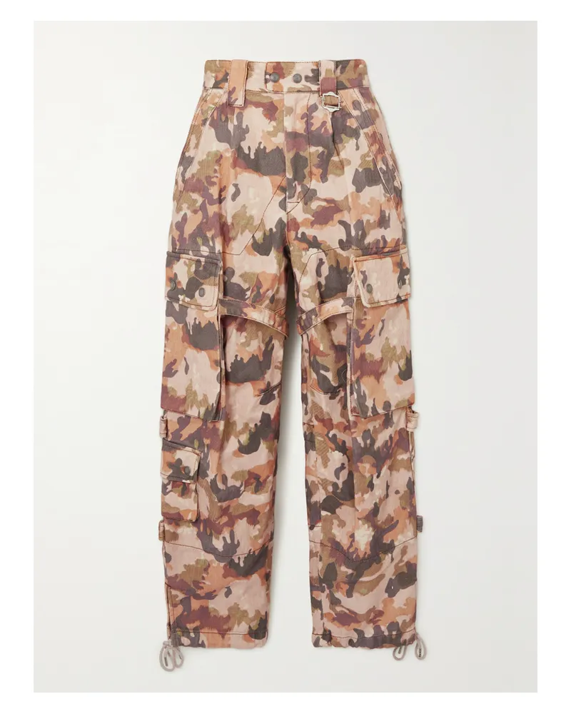 Isabel Marant Cargohose Aus Baumwoll-canvas Mit Camouflage-print - Braun Braun