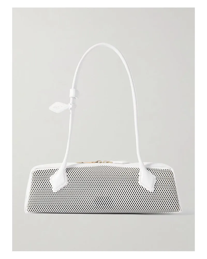 Alaïa Le Teckel Mittelgroße Schultertasche Aus Lasergeschnittenem Leder - Weiß Weiß