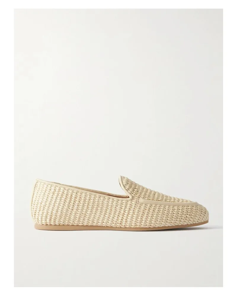 Stuart Weitzman Lee Loafers Aus Raffiabast Mit Lederbesätzen - Neutral Neutral