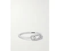 Move Uno Ring Aus 18 Karat Weißgold Mit Diamanten - Silber