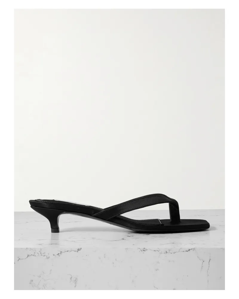 Totême Zehensandalen Aus Satin - Schwarz Schwarz