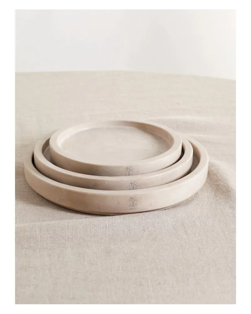 Brunello Cucinelli Set Aus Drei Steintellern - Neutral Neutral