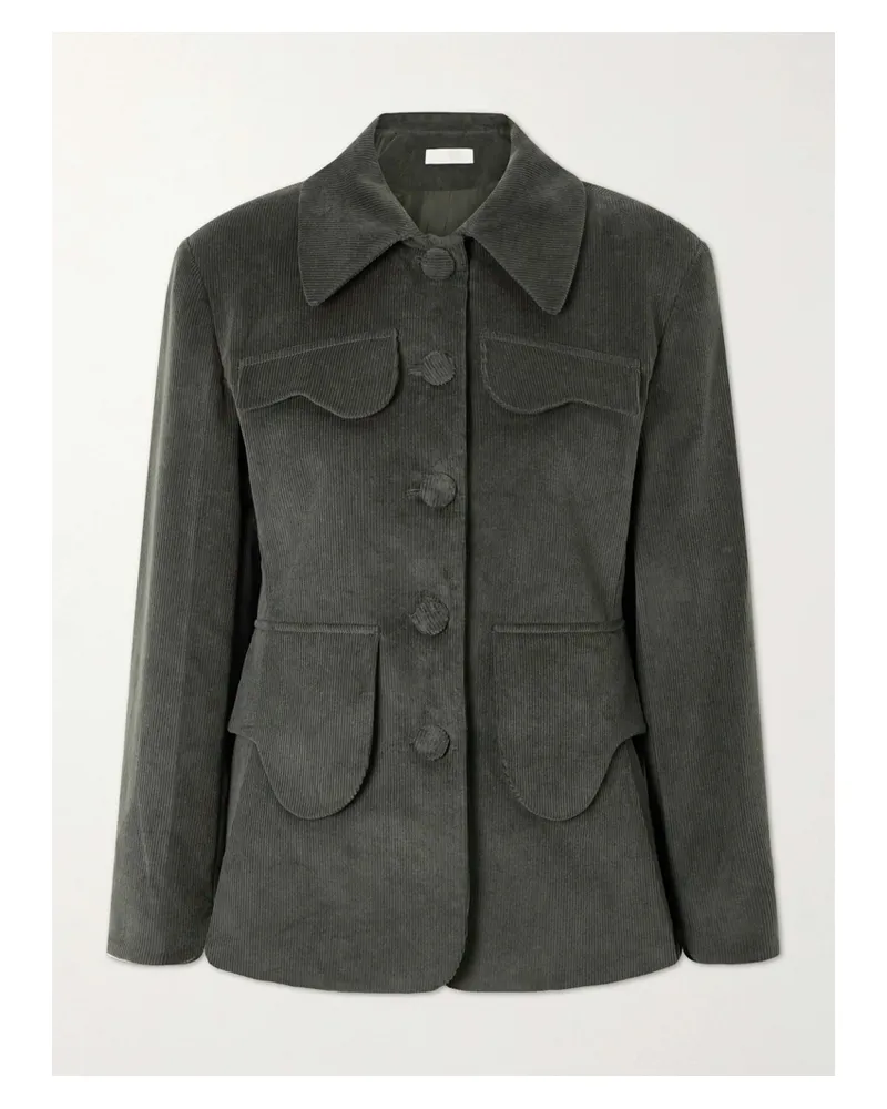 DESTREE Tamara Cotton-blend Corduroy Blazer - Green Green