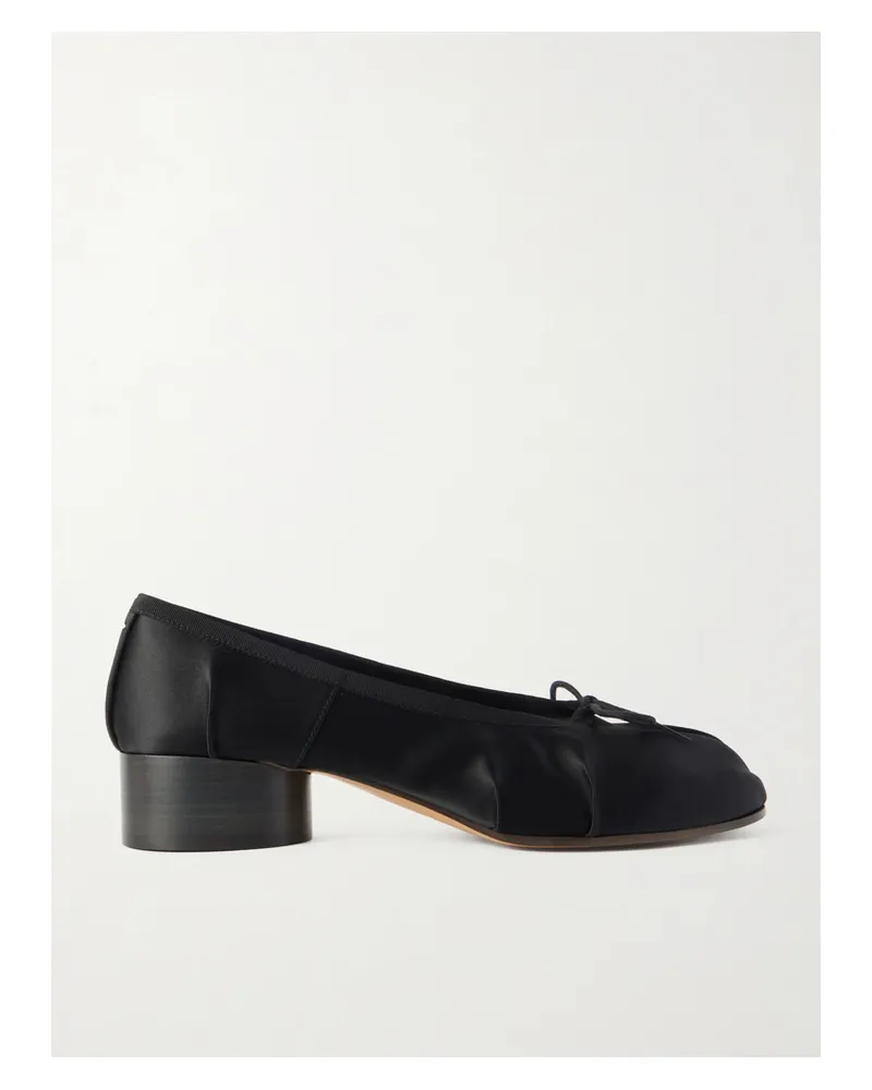 Maison Margiela Tabi Ballerina Pumps Mit Geteilter Kappe Aus Satin - Schwarz Schwarz