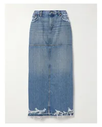 RE/DONE Maxi-jeansrock mit Fransen Blau