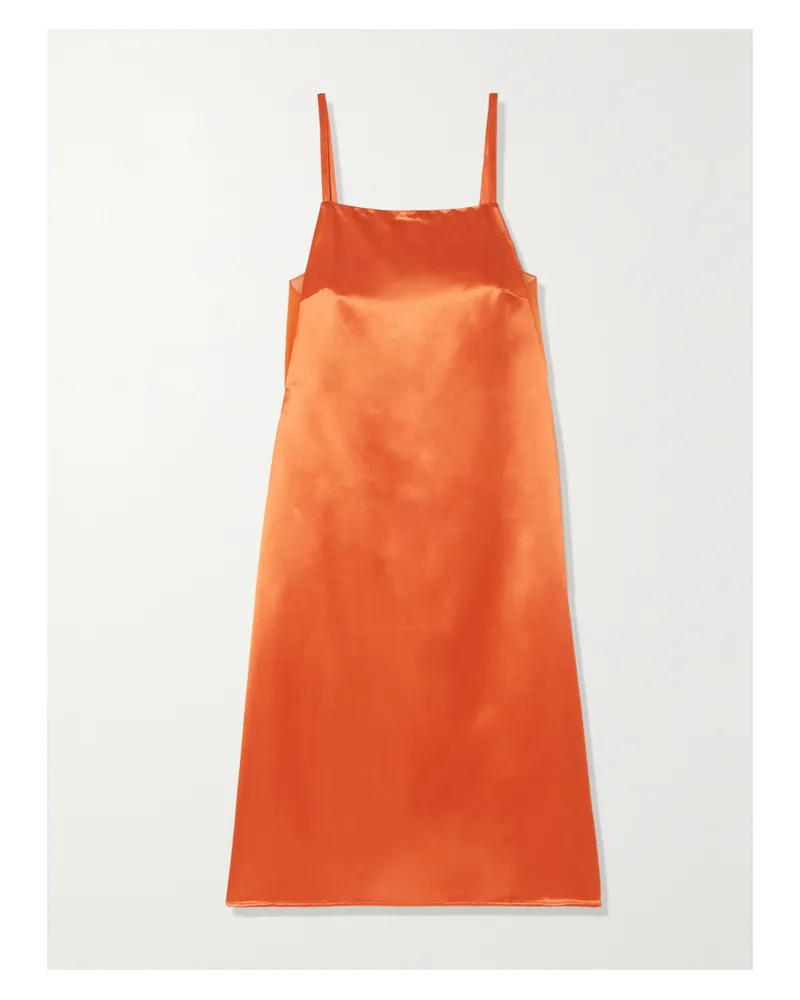 Loewe Kleid Aus Satin Mit Seideneinsätzen - Orange Orange