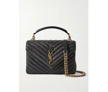 College Medium Matelassé Leather Shoulder Bag - Black