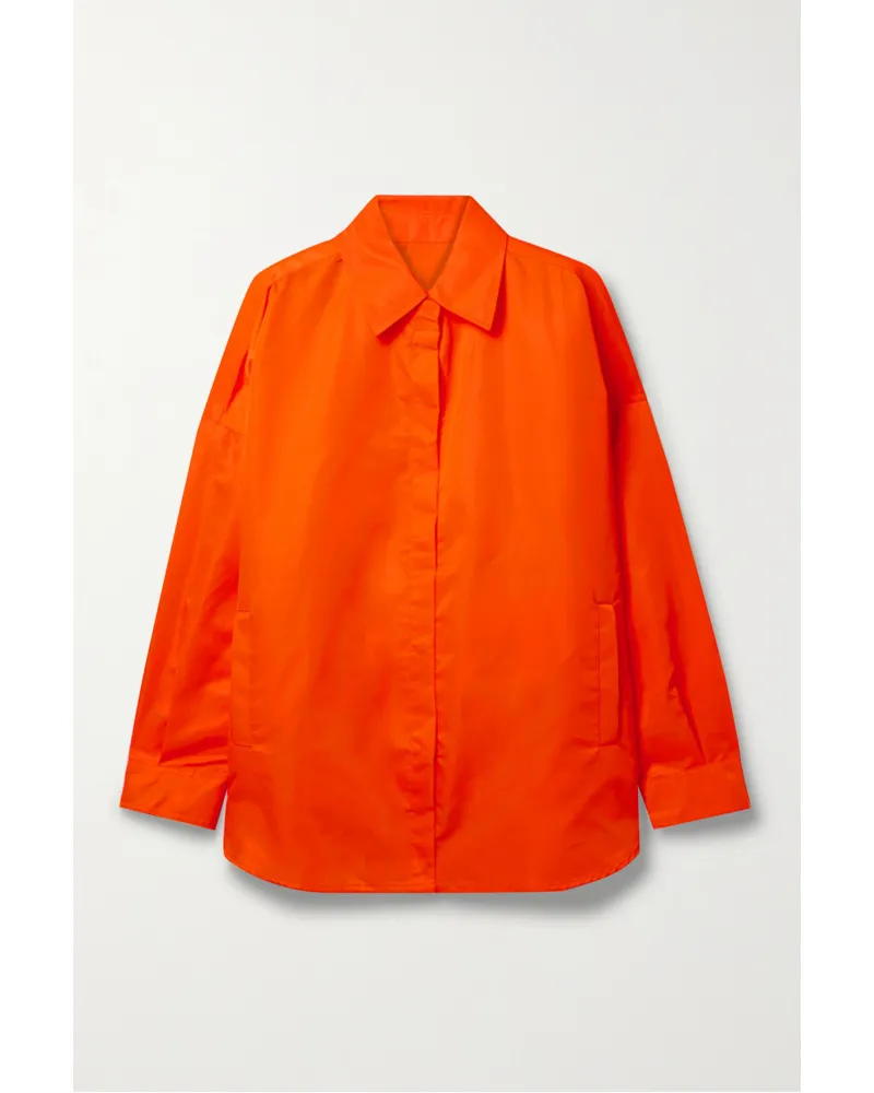 FRANKIE Shop Perla Oversized-hemd aus Neonfarbenem Shell Orange