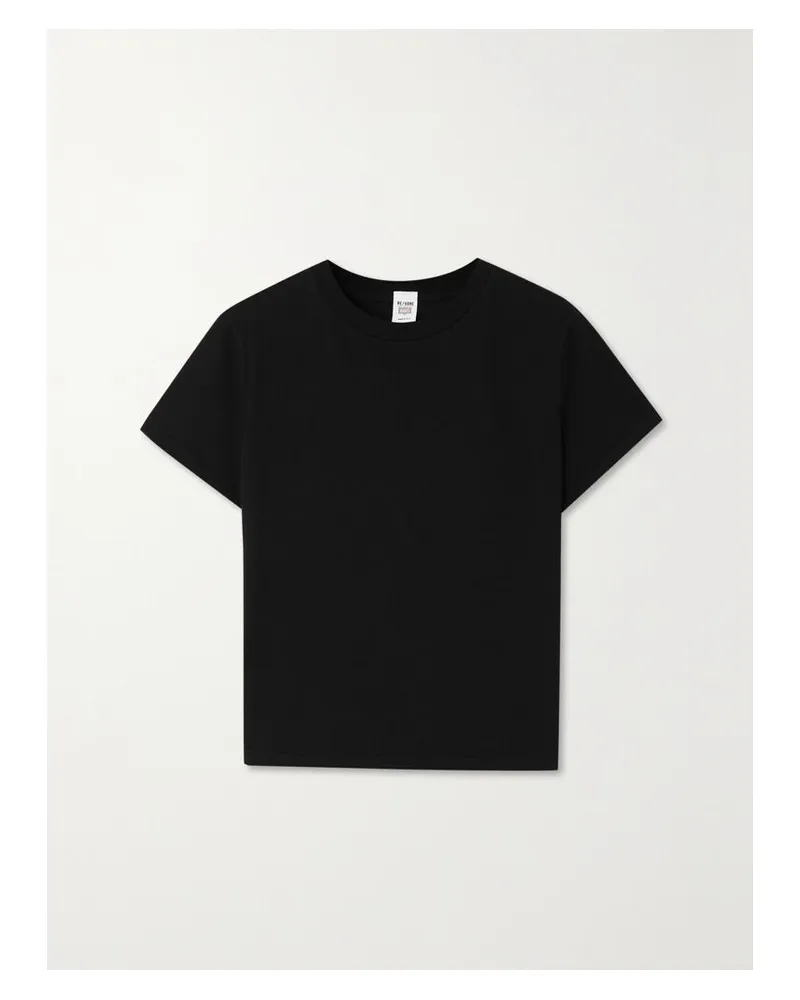 RE/DONE T-shirt Aus Recyceltem Baumwoll-jersey - Schwarz Schwarz