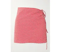 Pareo Aus Seersucker Mit Gingham-karo - Rot