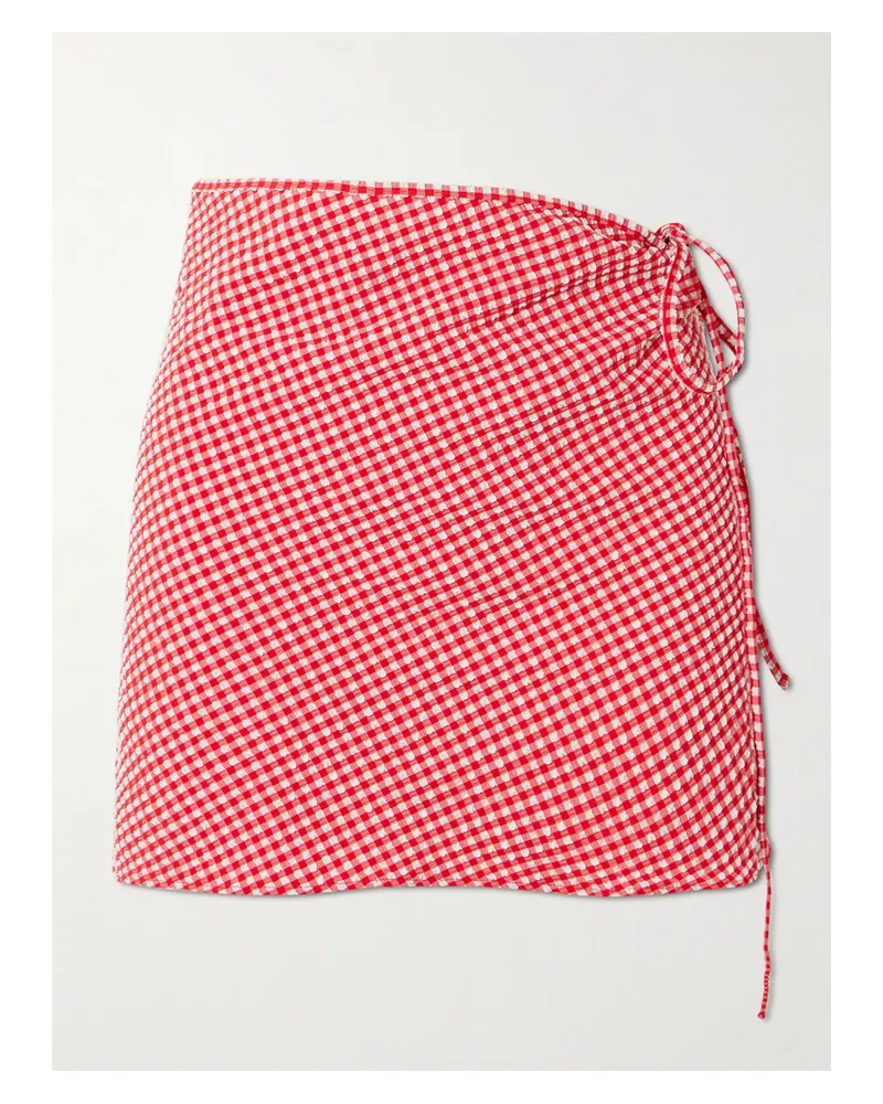 Hunza G Pareo Aus Seersucker Mit Gingham-karo - Rot Rot