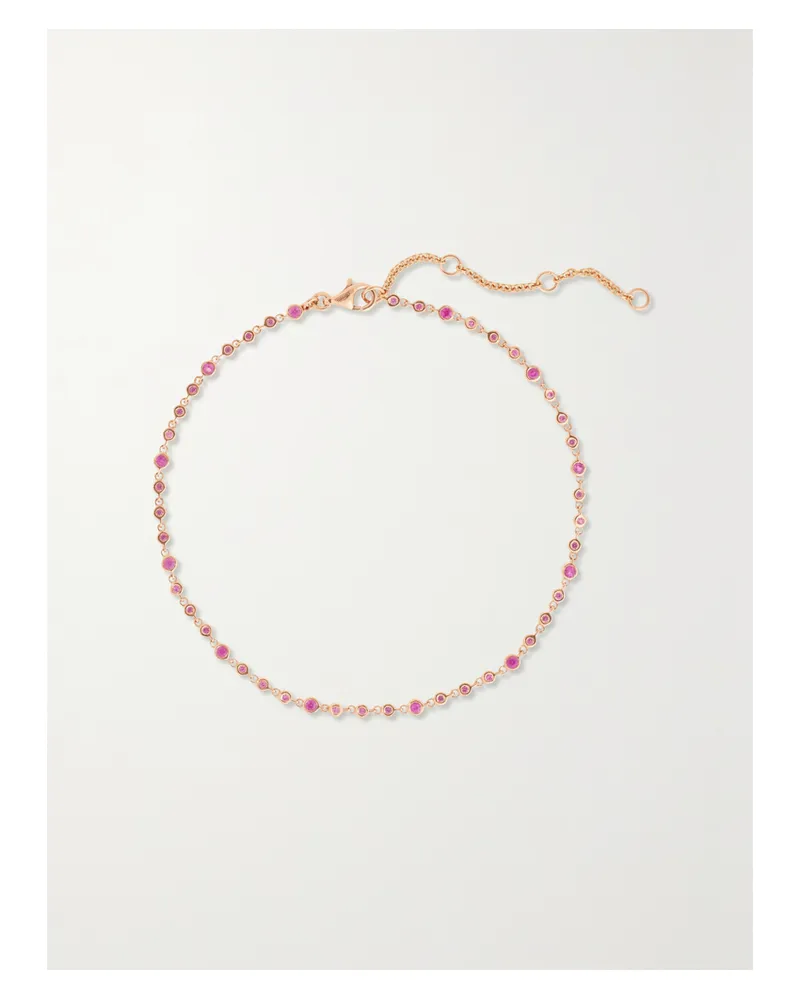 SHAY Fußkettchen Aus 18 Karat Roségold Mit Saphiren Gold
