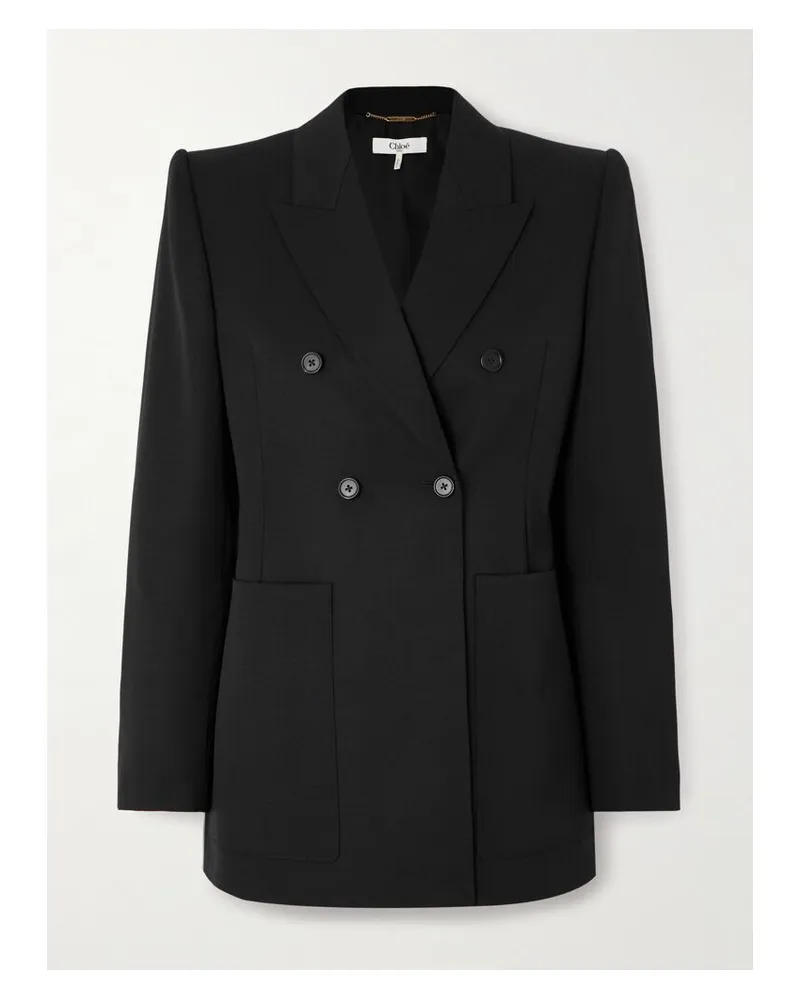 Chloé Doppelreihiger Blazer Aus Wolle - Schwarz Schwarz