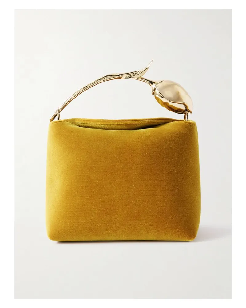 Erdem Bloom Mini Schultertasche Aus Samt - Braun Braun