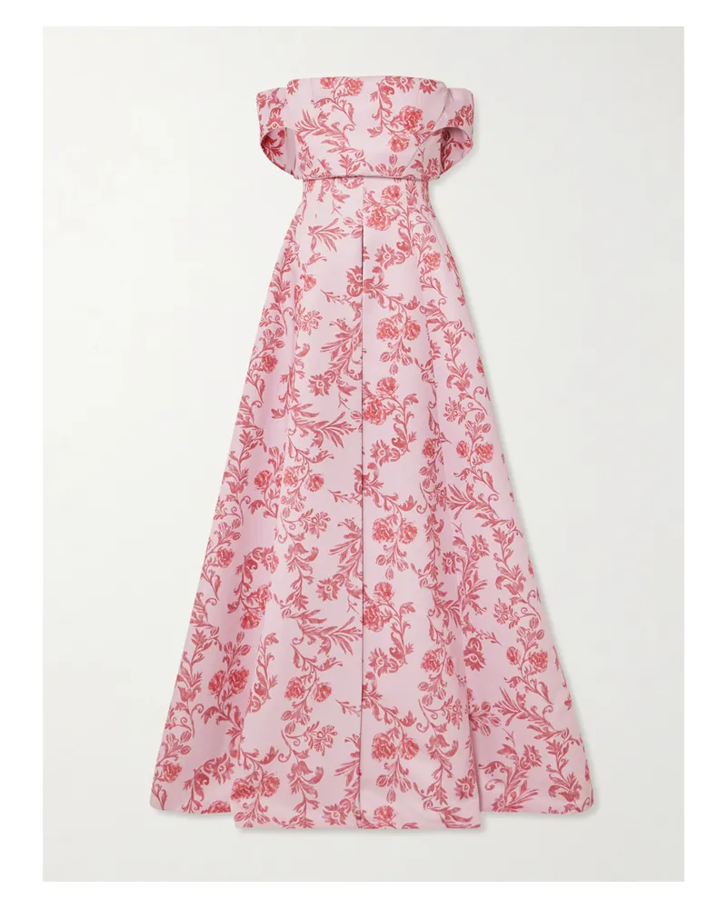 EMILIA WICKSTEAD Auclair Wandelbare Robe Aus Faille Mit Blumenprint - Pink Pink